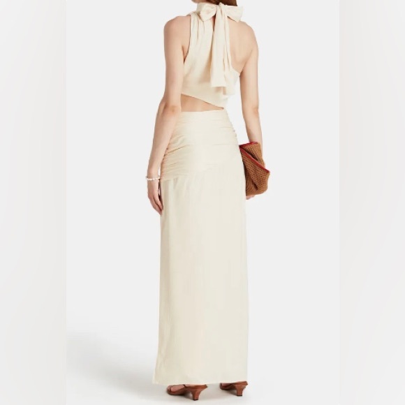 RRP €550 NICHOLAS Fynlee Shift Dress US8 M Crumpled Neck Scarf One Shoulder - Picture 2 of 8